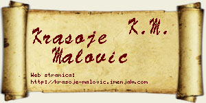 Krasoje Malović vizit kartica